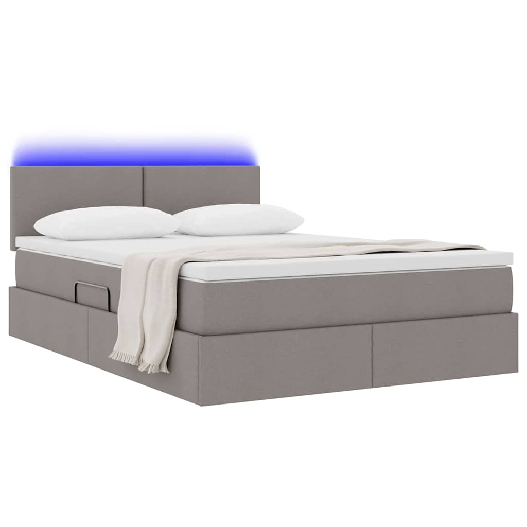Letto con luci a strisce a LED Talpa 140 x 190 cm Tessuto