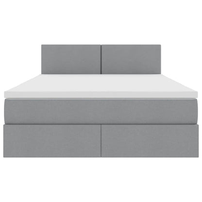 Letto con testiera Grigio chiaro 140 x 200 cm Tessuto