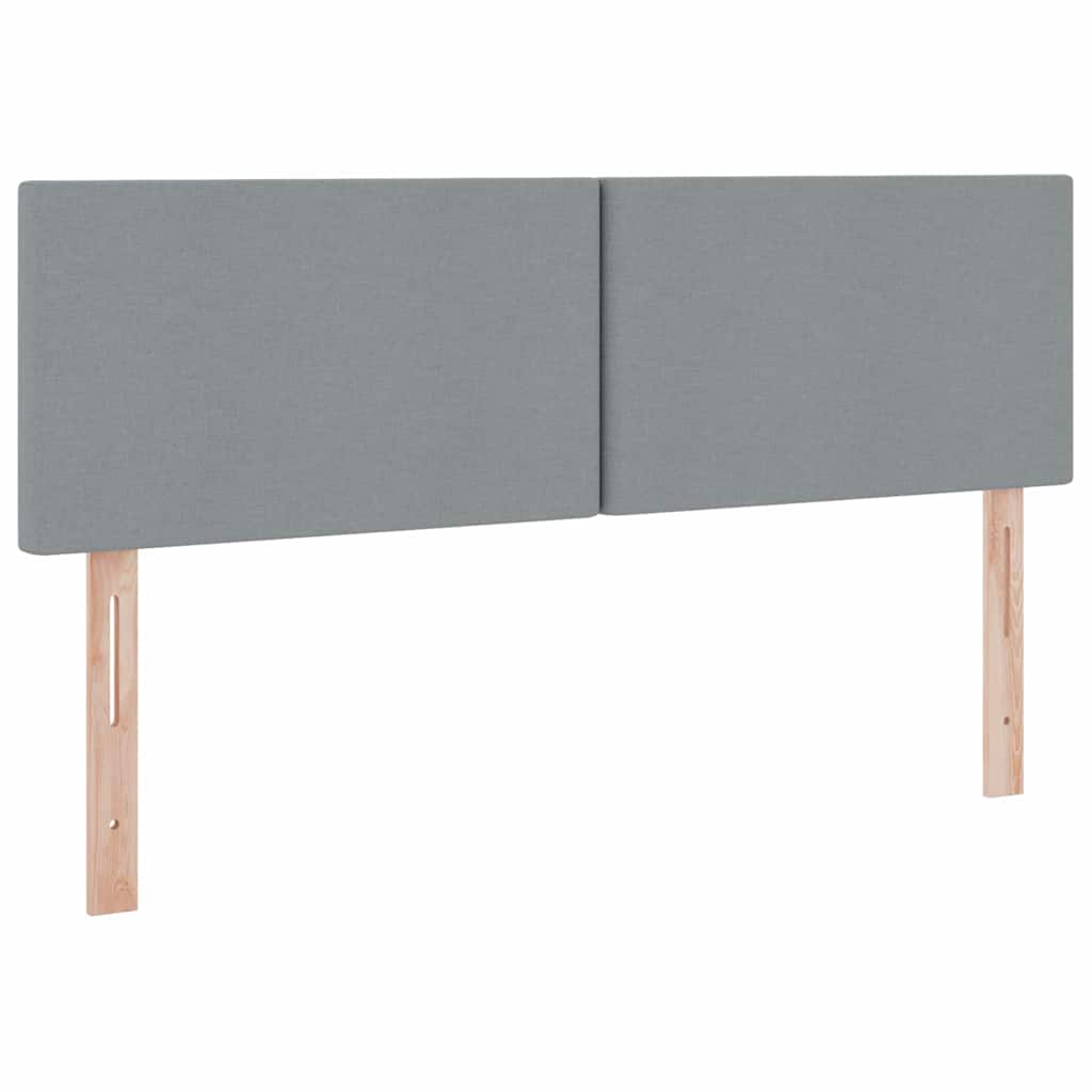 Letto con testiera Grigio chiaro 140 x 200 cm Tessuto