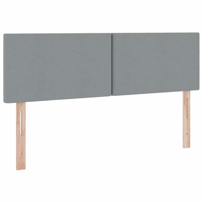 Letto con testiera Grigio chiaro 140 x 200 cm Tessuto