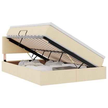 Letto con contenitore LED e materasso Crema 140 x 200 cm