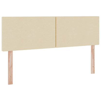 Letto con luci a strisce a LED Crema 140 x 200 cm Tessuto