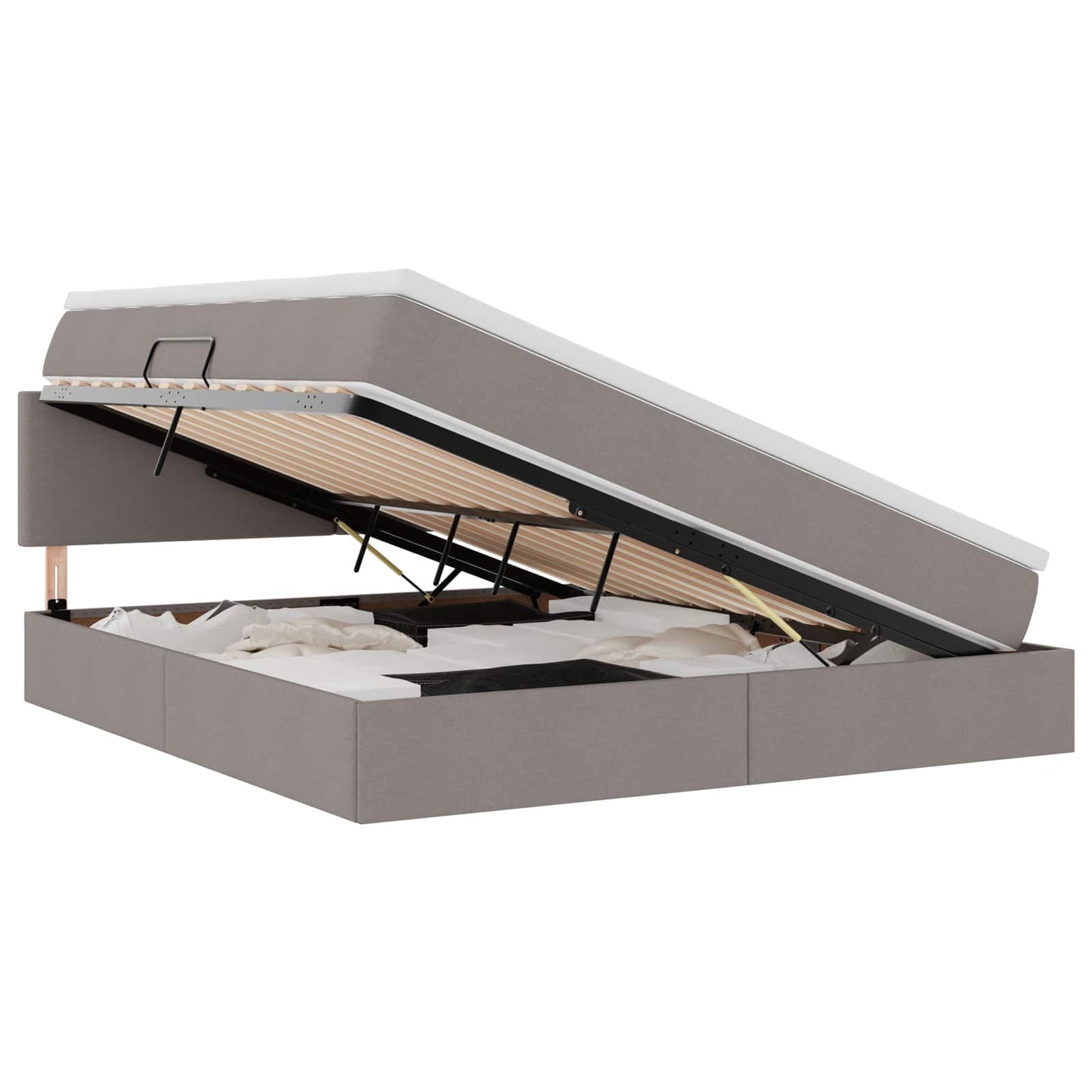 Letto con contenitore LED e materasso Tortora 160 x 200 cm