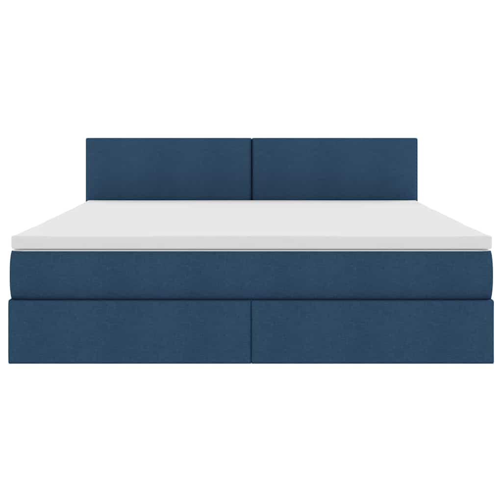 Letto con contenitore e LED con led Blu 160 x 200 cm Tessuto | homemem39