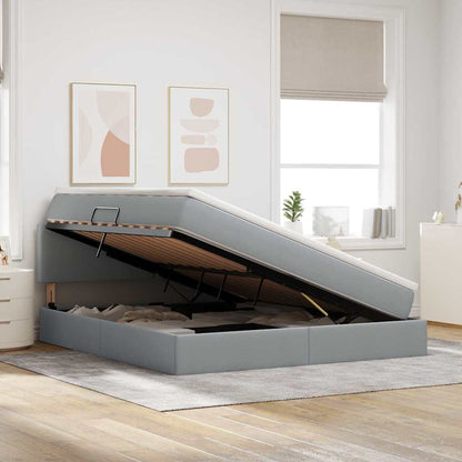 Letto con testiera Grigio chiaro 180 x 200 cm Tessuto