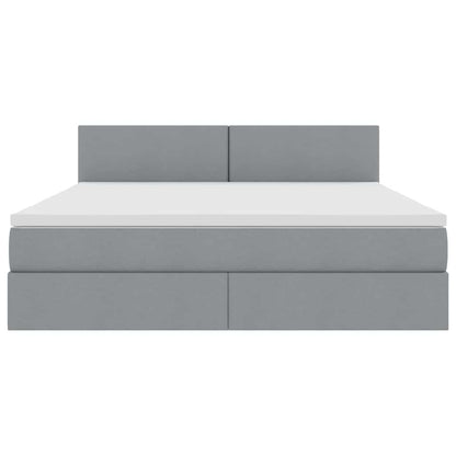 Letto con testiera Grigio chiaro 180 x 200 cm Tessuto