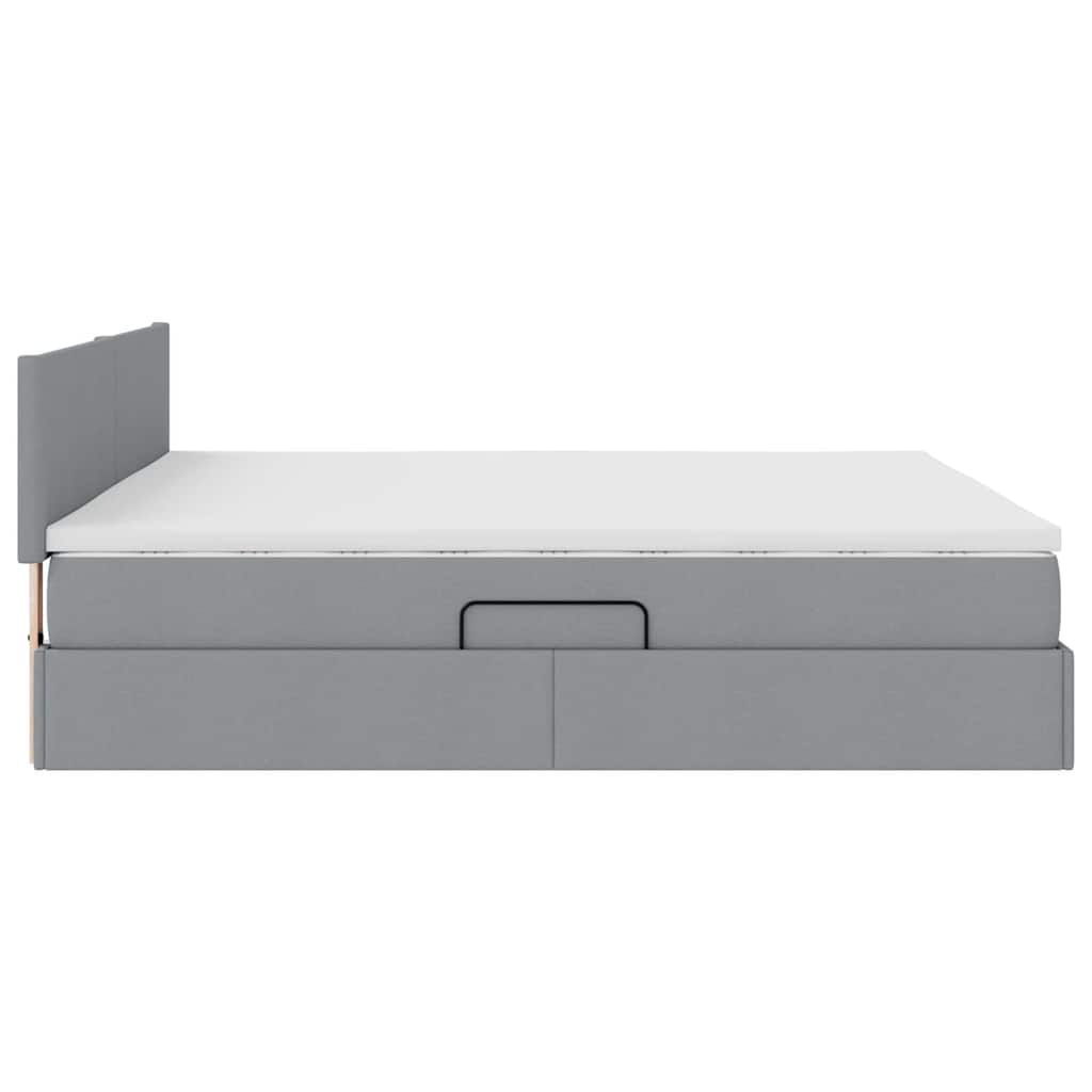 Letto con testiera Grigio chiaro 180 x 200 cm Tessuto