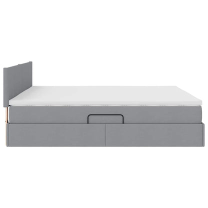 Letto con testiera Grigio chiaro 180 x 200 cm Tessuto