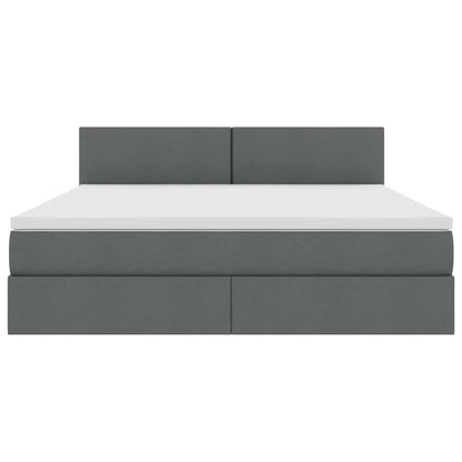 Letto con testiera Grigio scuro 180 x 200 cm Tessuto
