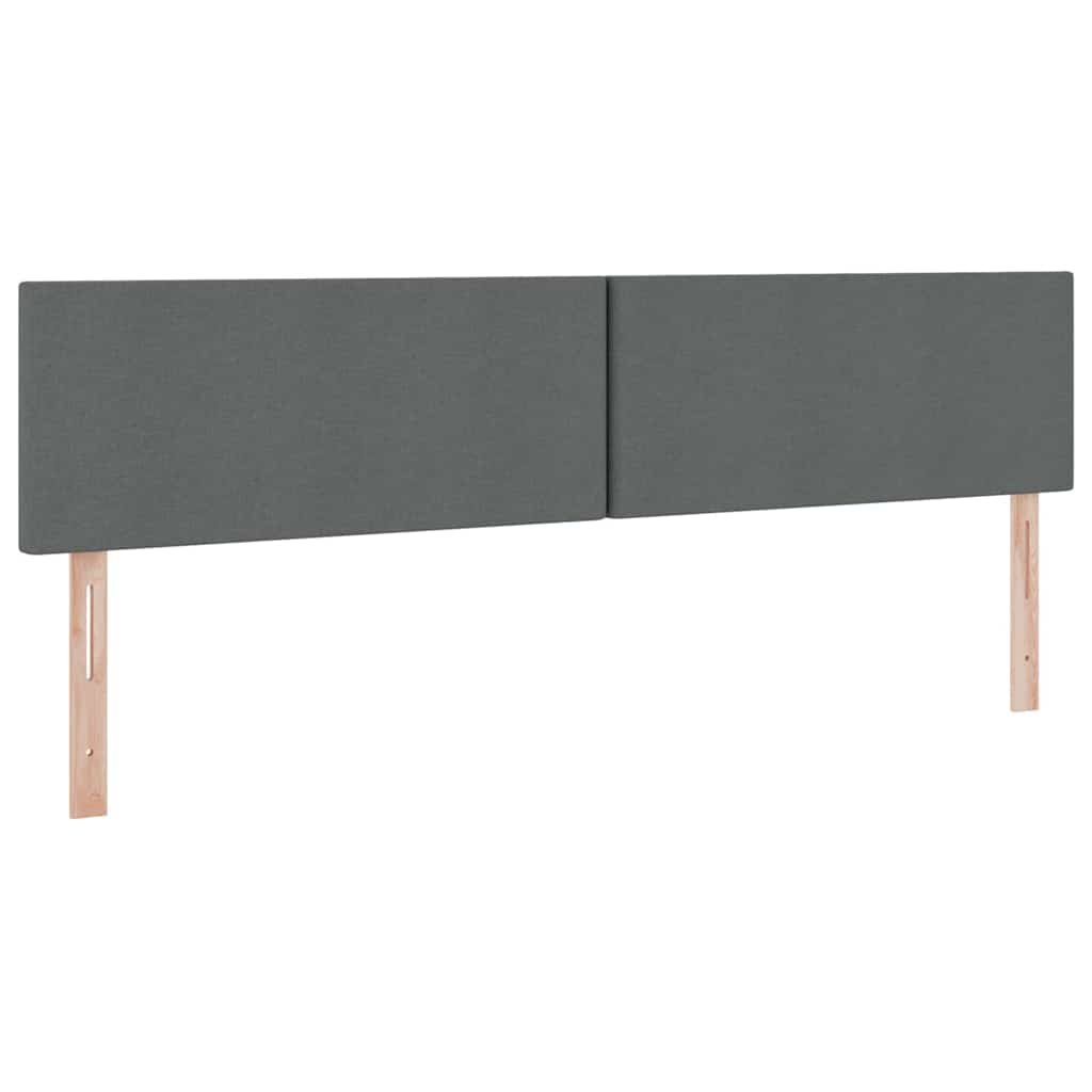 Letto con testiera Grigio scuro 200 x 200 cm Tessuto