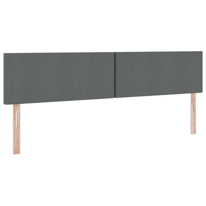 Letto con testiera Grigio scuro 200 x 200 cm Tessuto