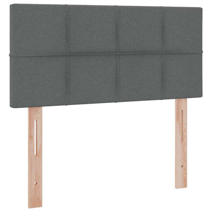Letto con contenitore e LED Grigio scuro 90 x 190 cm Tessuto | homemem39