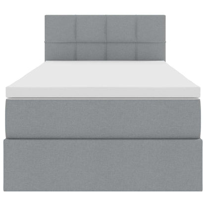 Letto con contenitore e LED Grigio chiaro 90 x 200 cm Tessuto | homemem39