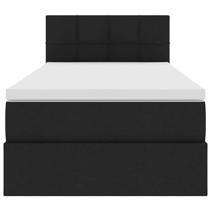 Letto con contenitore e LED con led Nero 100 x 200 cm Tessuto | homemem39