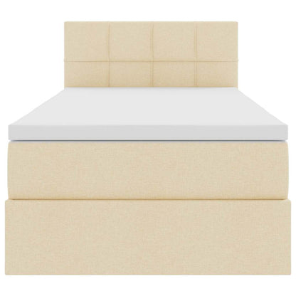 Letto con contenitore LED e materasso Crema 100 x 200 cm