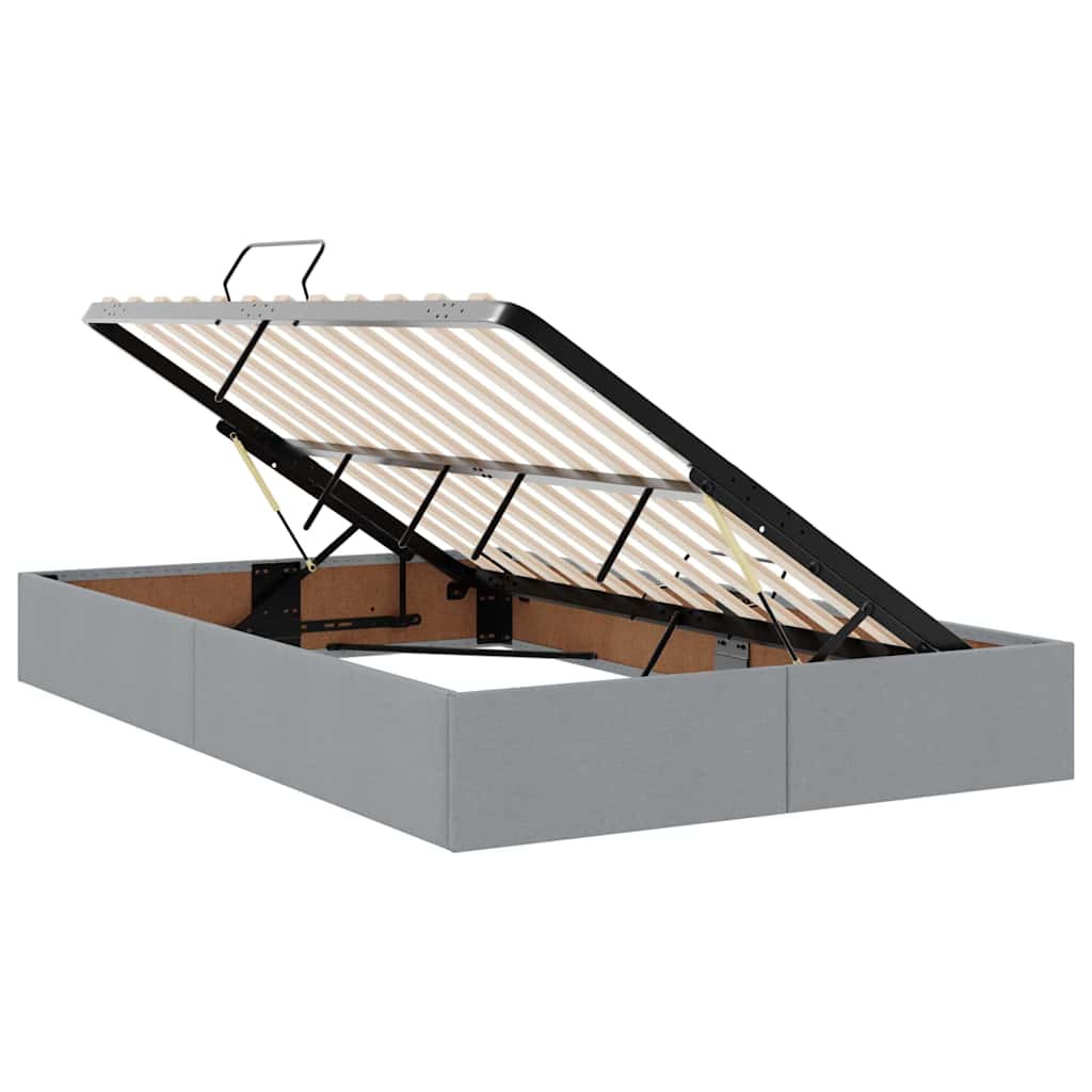 Letto con contenitore e LED Grigio chiaro 120 x 190 cm Tessuto | homemem39