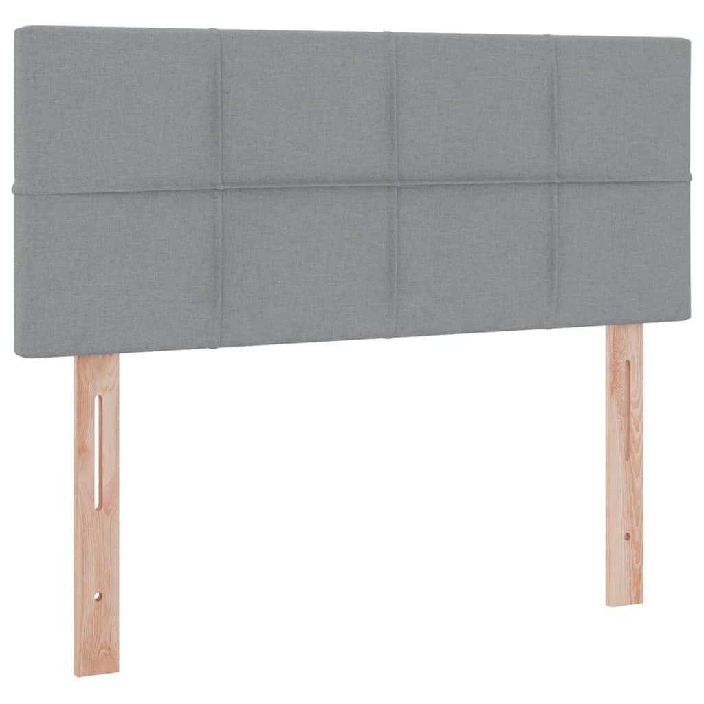 Letto con contenitore e LED Grigio chiaro 120 x 190 cm Tessuto | homemem39