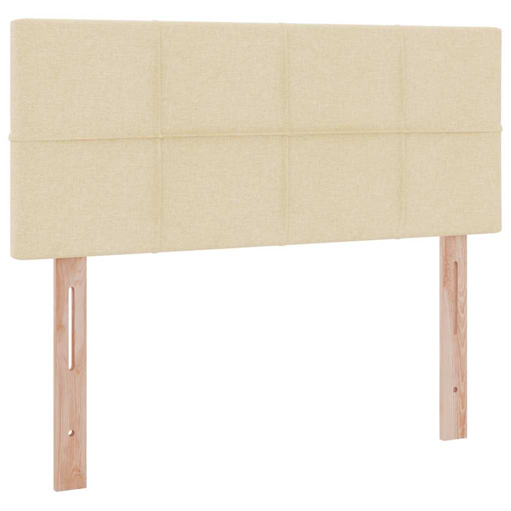 Letto con contenitore e LED con led Crema 120 x 190 cm Tessuto | homemem39