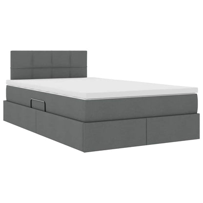 Letto con testiera Grigio scuro 120 x 200 cm Tessuto