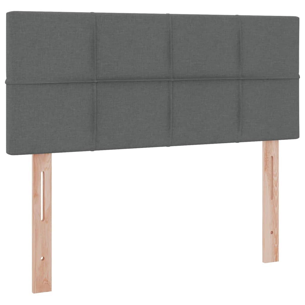 Letto con contenitore e LED Grigio scuro 120 x 200 cm Tessuto | homemem39