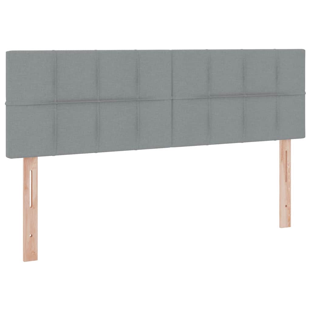 Letto con contenitore e LED Grigio chiaro 140 x 190 cm Tessuto | homemem39