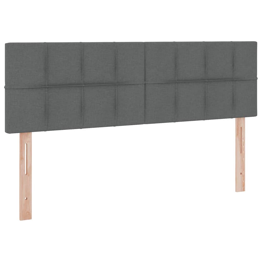 Letto con contenitore e LED Grigio scuro 140 x 190 cm Tessuto | homemem39