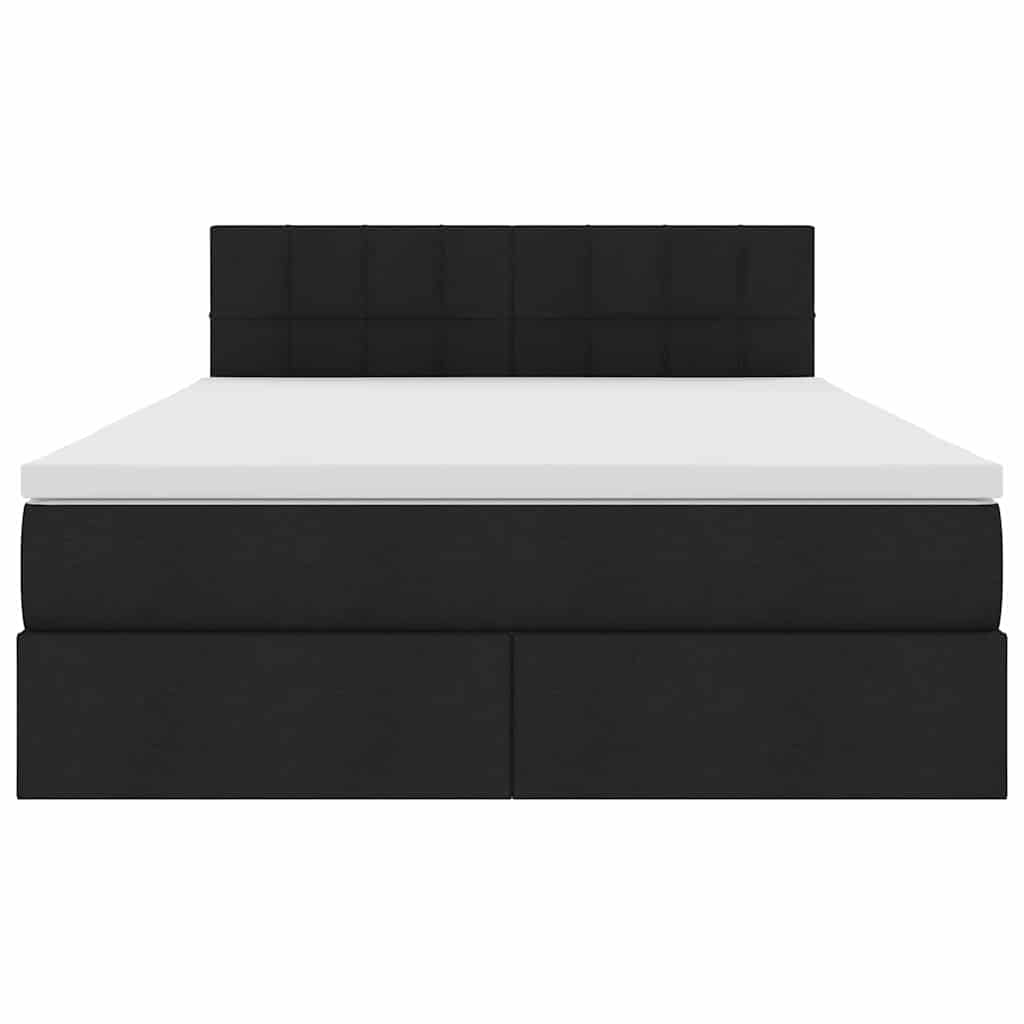 Letto con contenitore e LED Nero 140 x 190 cm Poliestere