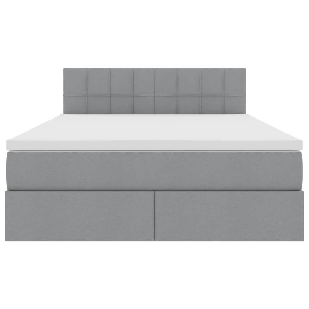 Letto con testiera Grigio chiaro 140 x 200 cm Tessuto