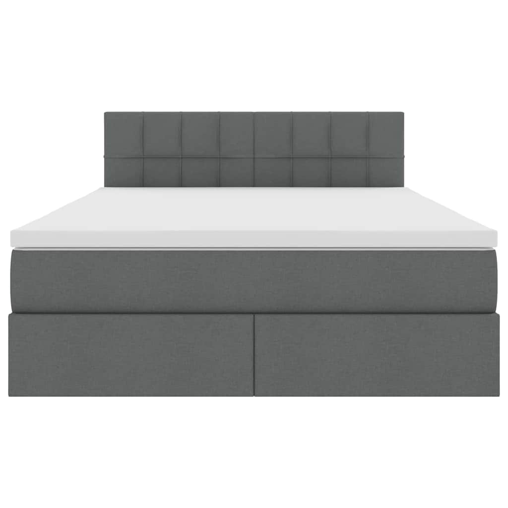Letto con testiera Grigio scuro 140 x 200 cm Tessuto