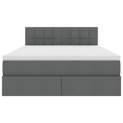 Letto con testiera Grigio scuro 140 x 200 cm Tessuto