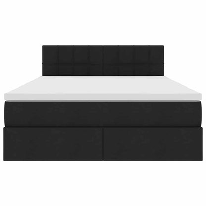 Letto con luci a strisce a LED Nero 140 x 200 cm Tessuto