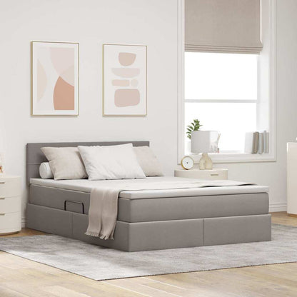 Letto con contenitore e LED con led Talpa 140 x 200 cm Tessuto | homemem39