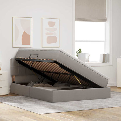 Letto con contenitore e LED con led Talpa 140 x 200 cm Tessuto | homemem39
