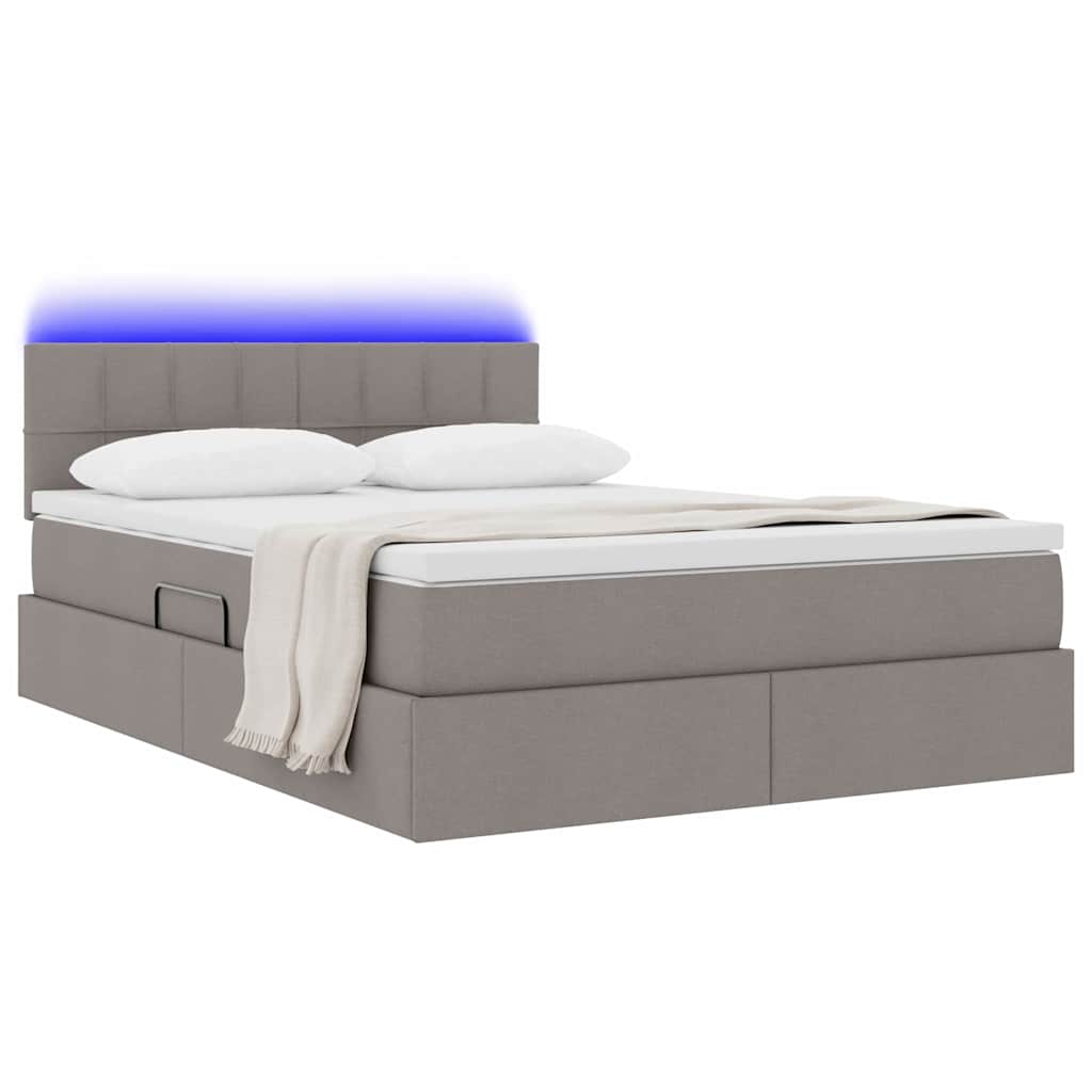 Letto con contenitore e LED con led Talpa 140 x 200 cm Tessuto | homemem39