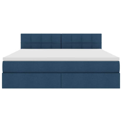 Letto con contenitore e LED con led Blu 160 x 200 cm Tessuto | homemem39
