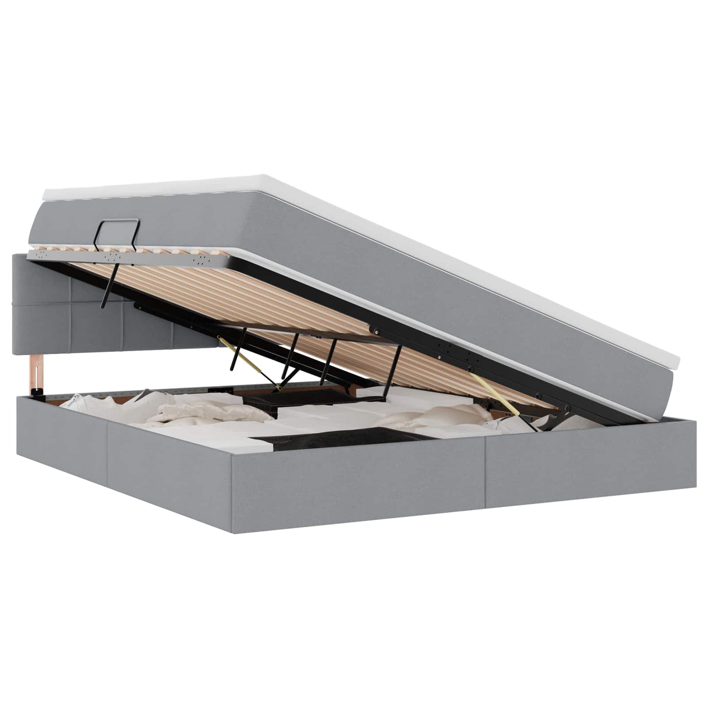 Letto con contenitore e LED Grigio chiaro 180 x 200 cm Tessuto | homemem39