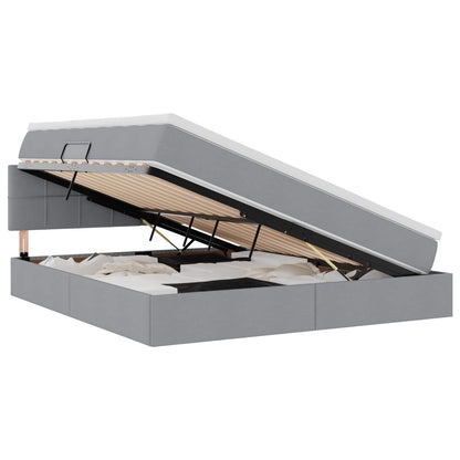 Letto con contenitore e LED Grigio chiaro 180 x 200 cm Tessuto | homemem39
