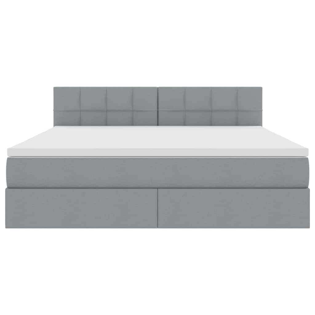 Letto con testiera Grigio chiaro 180 x 200 cm Tessuto