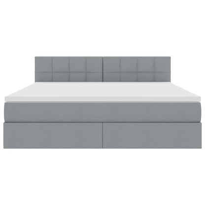 Letto con testiera Grigio chiaro 180 x 200 cm Tessuto