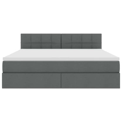 Letto con testiera Grigio scuro 180 x 200 cm Tessuto