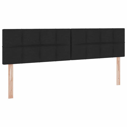 Letto con luci a strisce a LED Nero 180 x 200 cm Tessuto