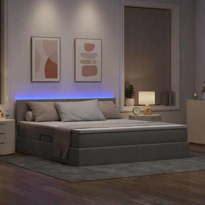 Letto con luci a strisce a LED Talpa 180 x 200 cm Tessuto