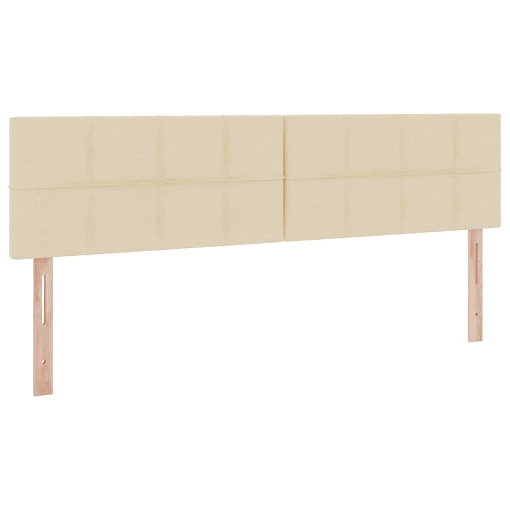 Letto con luci a strisce a LED Crema 180 x 200 cm Tessuto