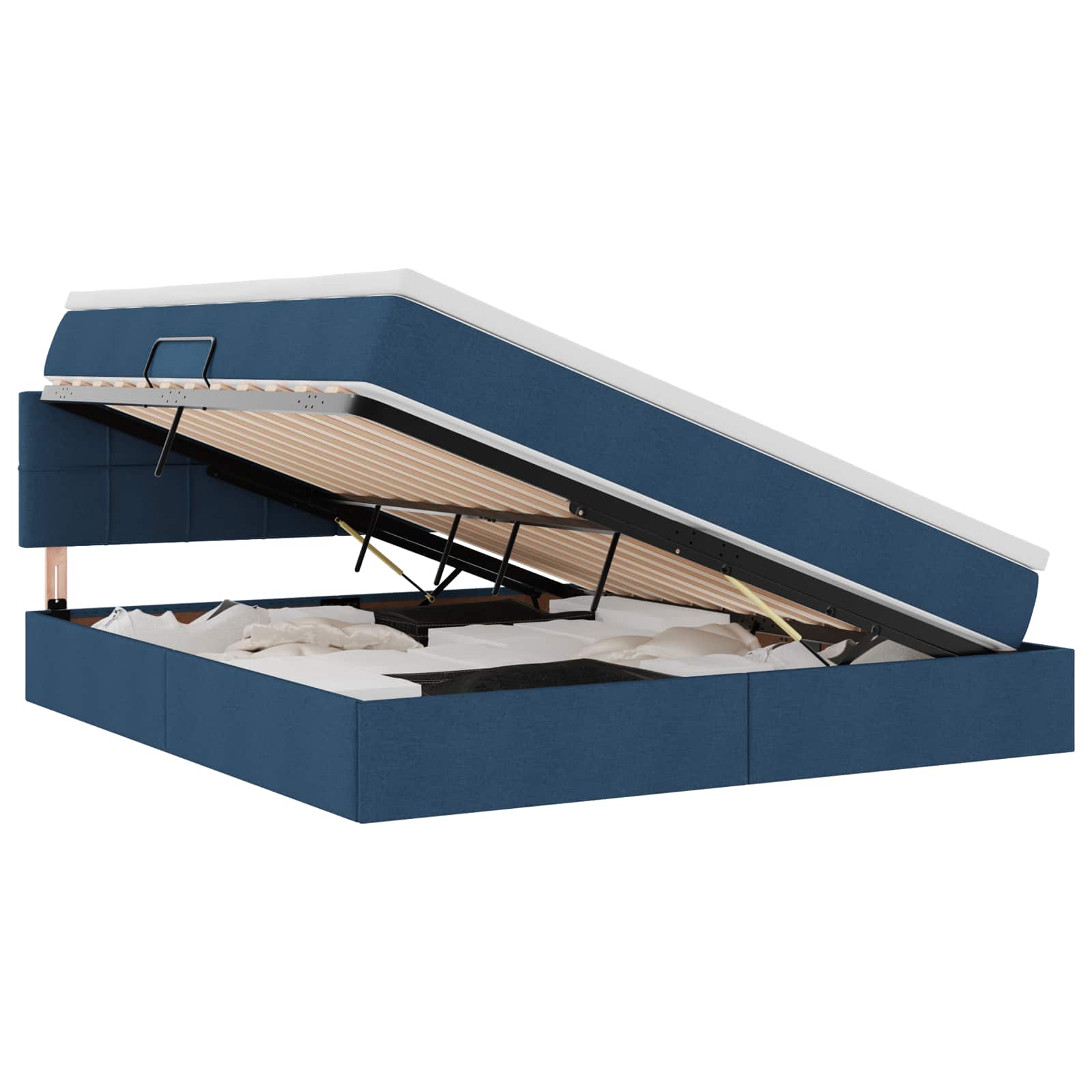 Letto con contenitore e LED con led Blu 180 x 200 cm Tessuto | homemem39
