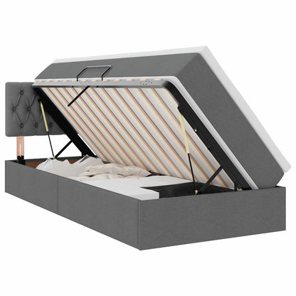 Letto con contenitore e LED Grigio scuro 90 x 190 cm Tessuto | homemem39