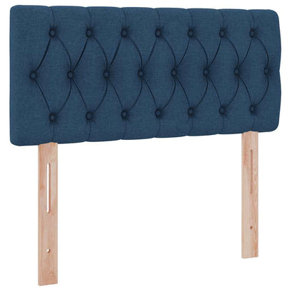 Letto con contenitore e LED Blu 90 x 190 cm Tessuto | homemem39