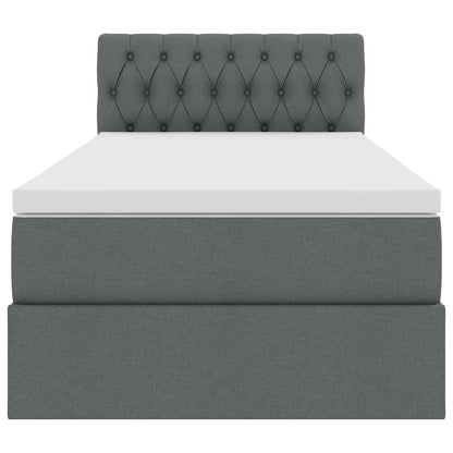 Letto con contenitore e LED Grigio scuro 90 x 200 cm Tessuto | homemem39