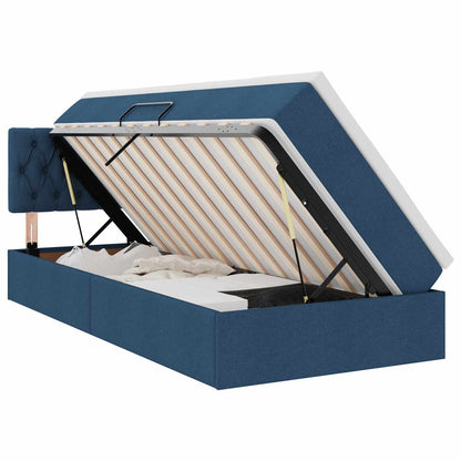 Letto con contenitore e LED con led Blu 100 x 200 cm Tessuto | homemem39