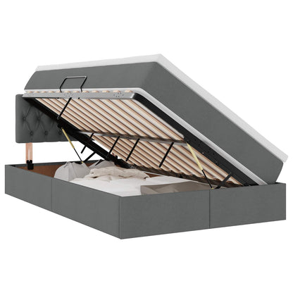 Letto con contenitore e LED Grigio scuro 120 x 190 cm Tessuto | homemem39