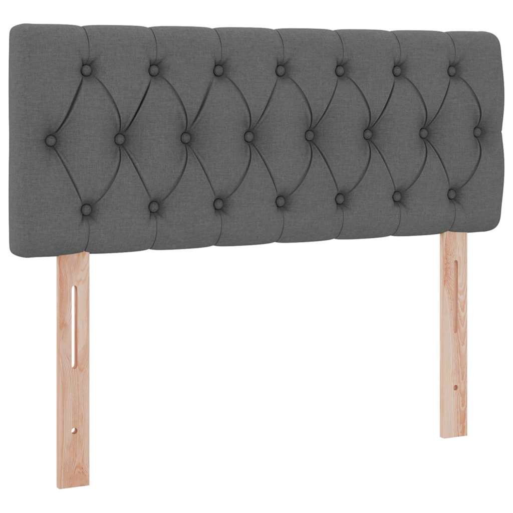 Letto con contenitore e LED Grigio scuro 120 x 190 cm Tessuto | homemem39